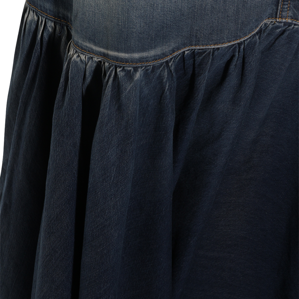 Two-Tone Denim Maxi Skirt