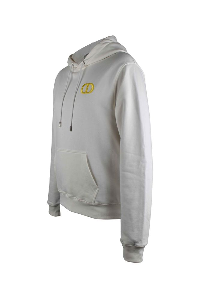Hooded Cotton Sweatshirt with Embroidered CD Logo