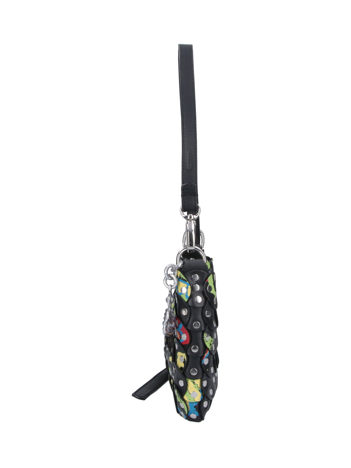 Black Lola Floral Leather Shoulder Bag