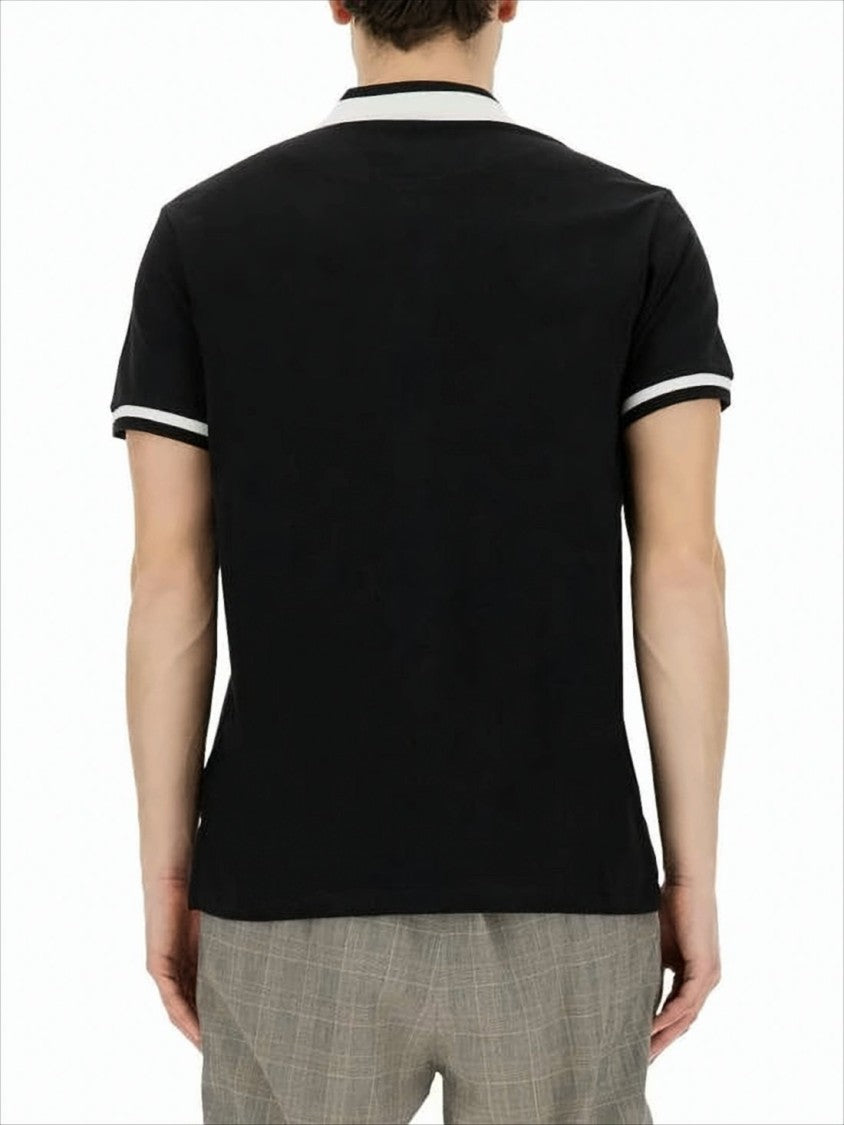 Short-Sleeve Polo Shirt with Contrasting White Trim