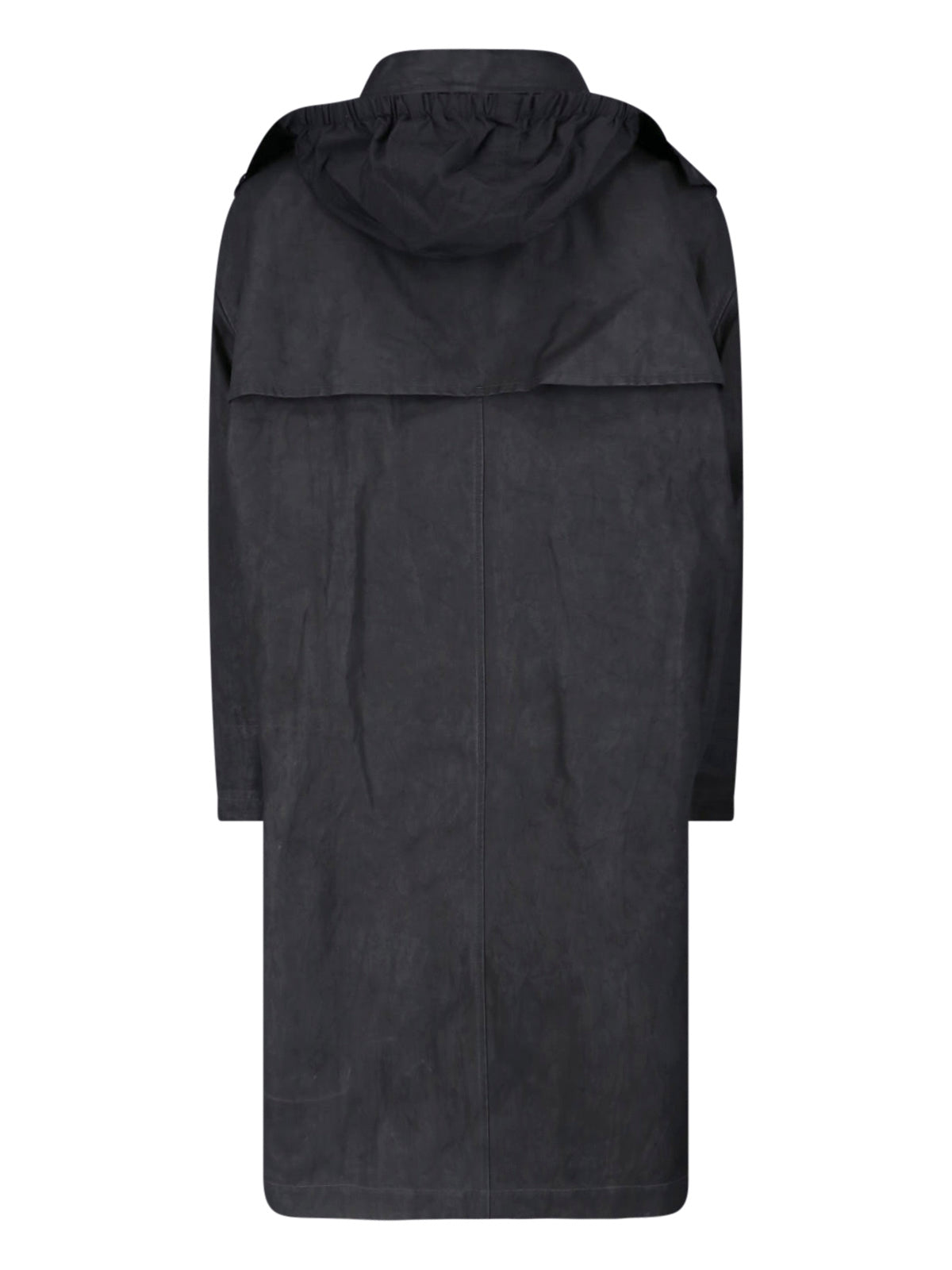 Black Hooded Straight-Cut Casual Jacket