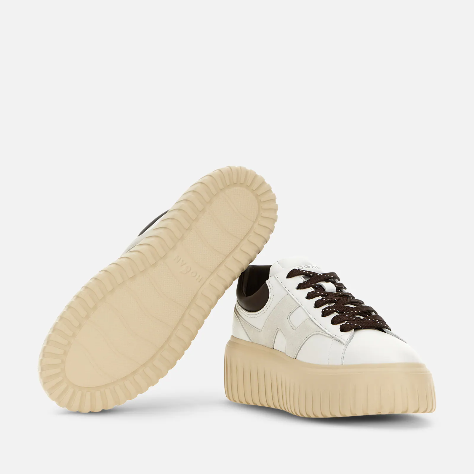 Lace-Up Platform Shoes With H-Stripe Design