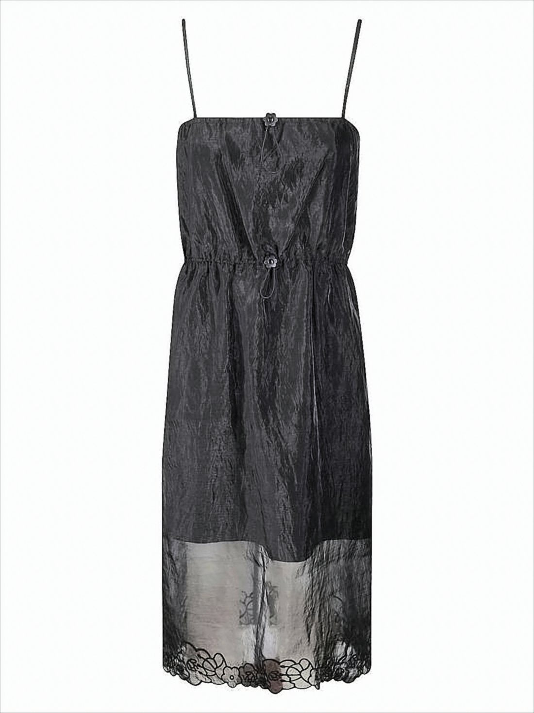 Delicate Midi Dress With Floral Embroidery