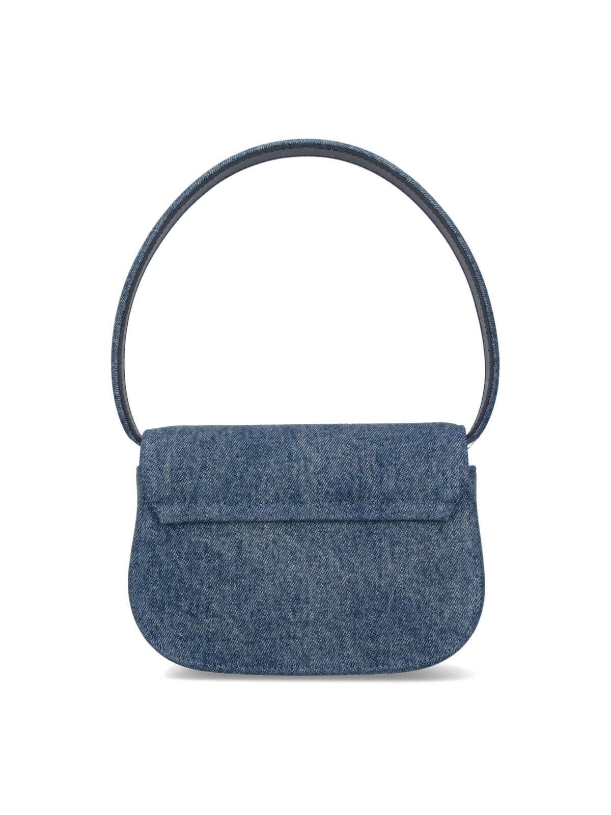 Shoulder Bag In Blue Denim With Leather Trims And Oval D Plaque