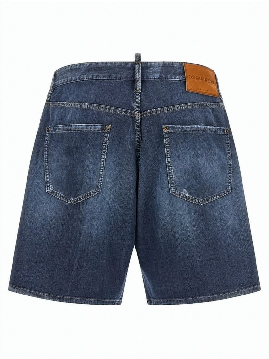 Blue Distressed Relaxed Fit Denim Shorts