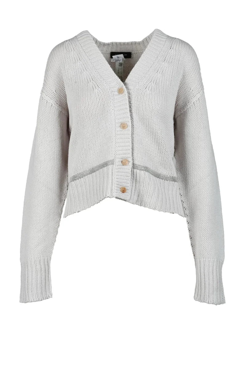 Wool Silk Cashmere Cardigan - Beige