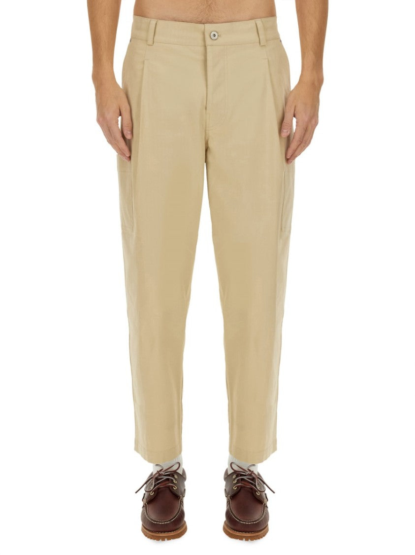 Relaxed Fit Cropped Pants With Tapered Leg