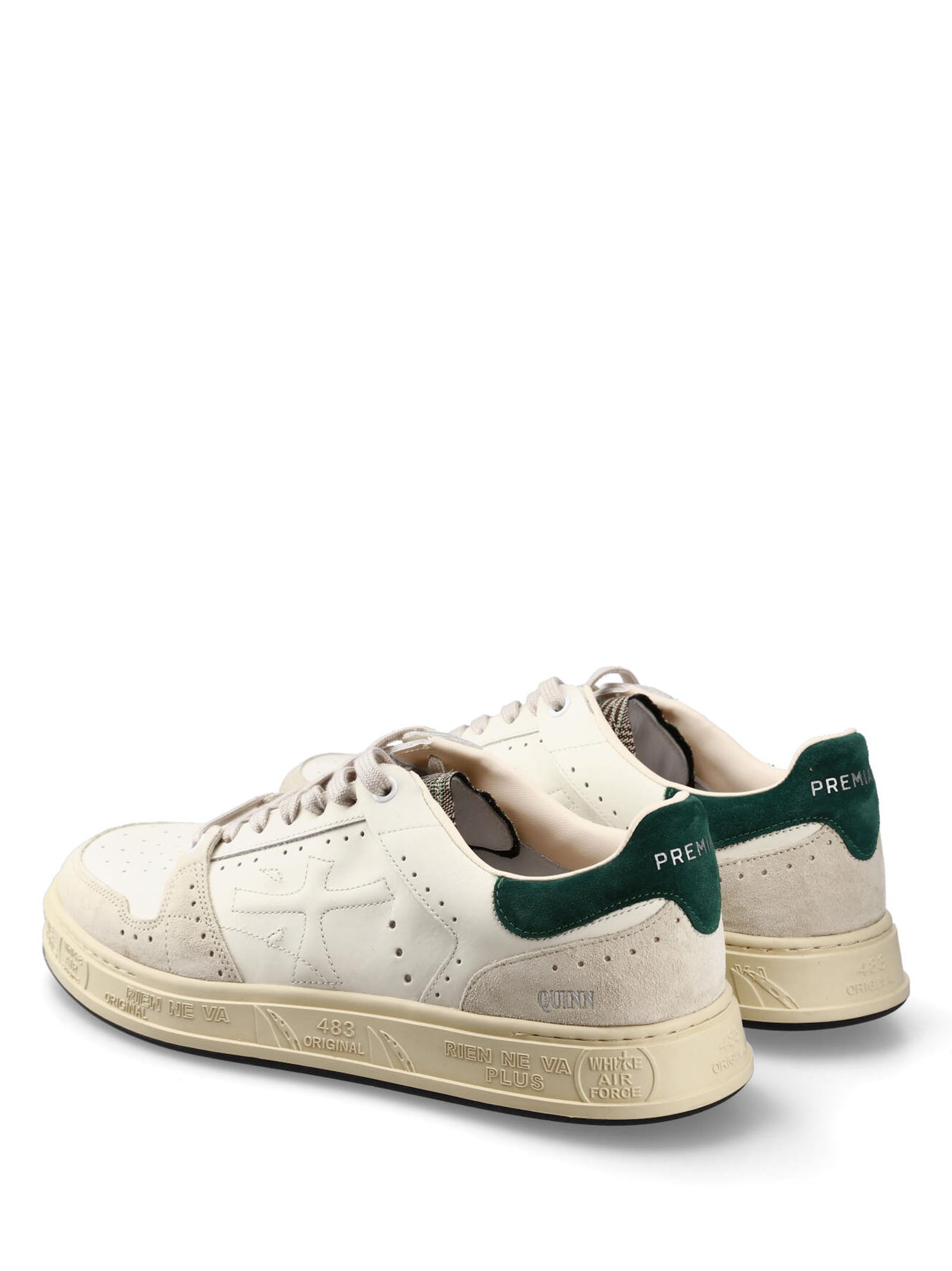 Micro Perforated Leather Sneakers With Suede Accents
