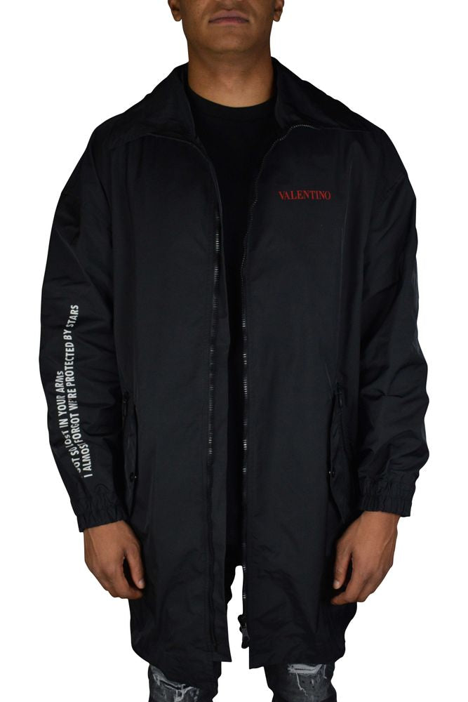 Hooded Waterproof Jacket With Moon Print