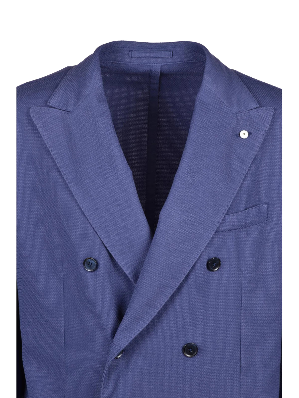 Indigo Virgin Wool Polyamide Elastane Rounded Blazer