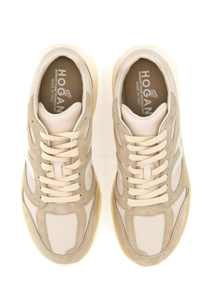 Calfskin Sneakers With Textured Upper And Sole