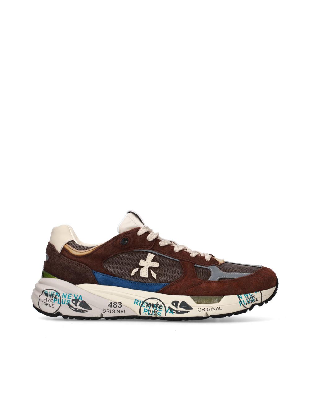 Mesh And Suede Lace-Up Sneakers