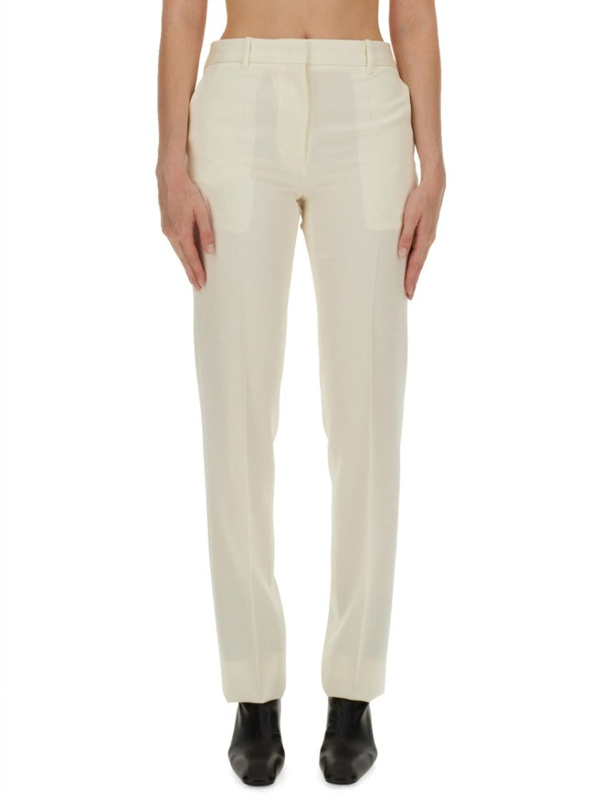 Tailored Wool Pants With Classic Waistband