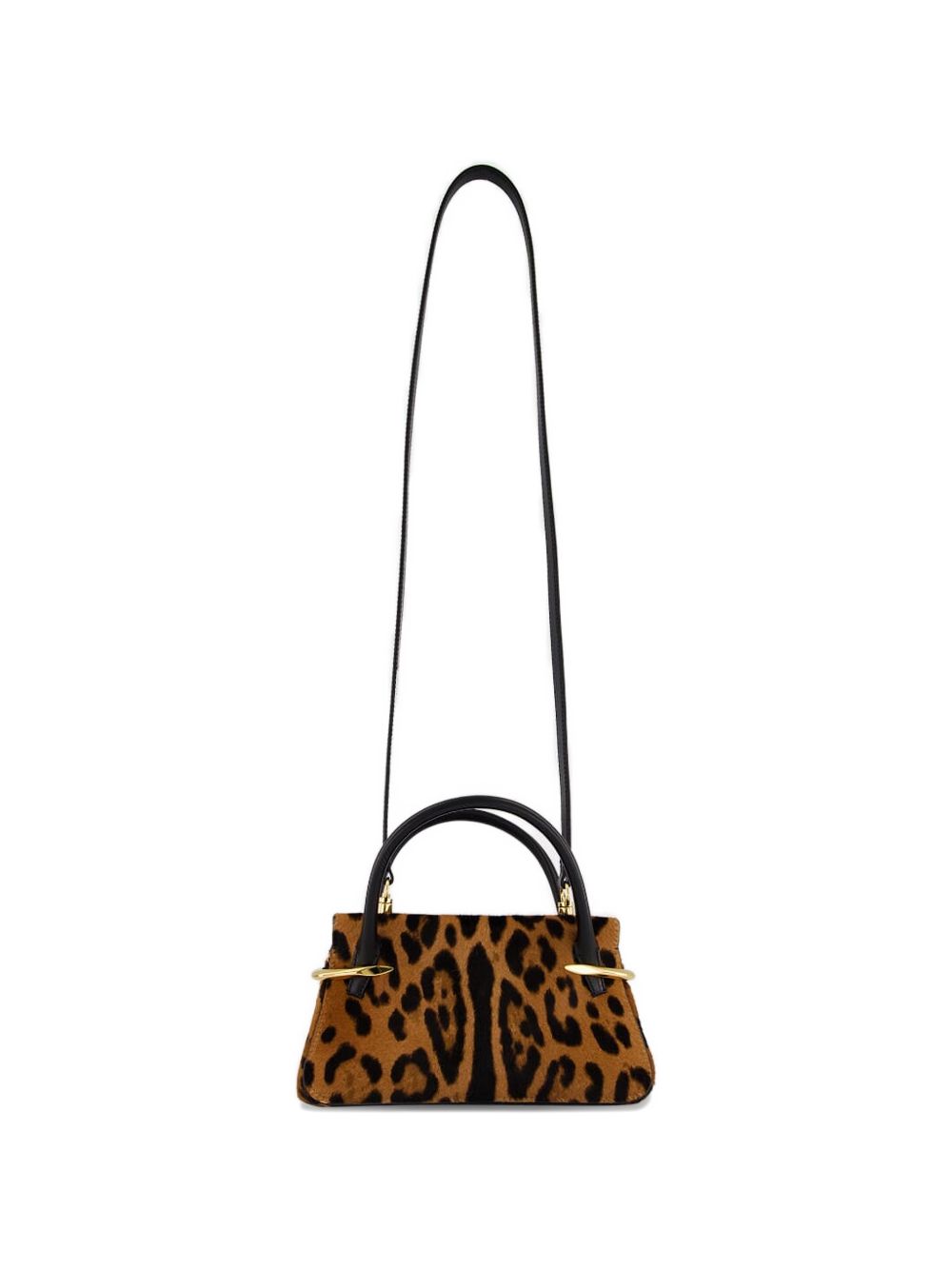 Structured Leopard Print Handbag
