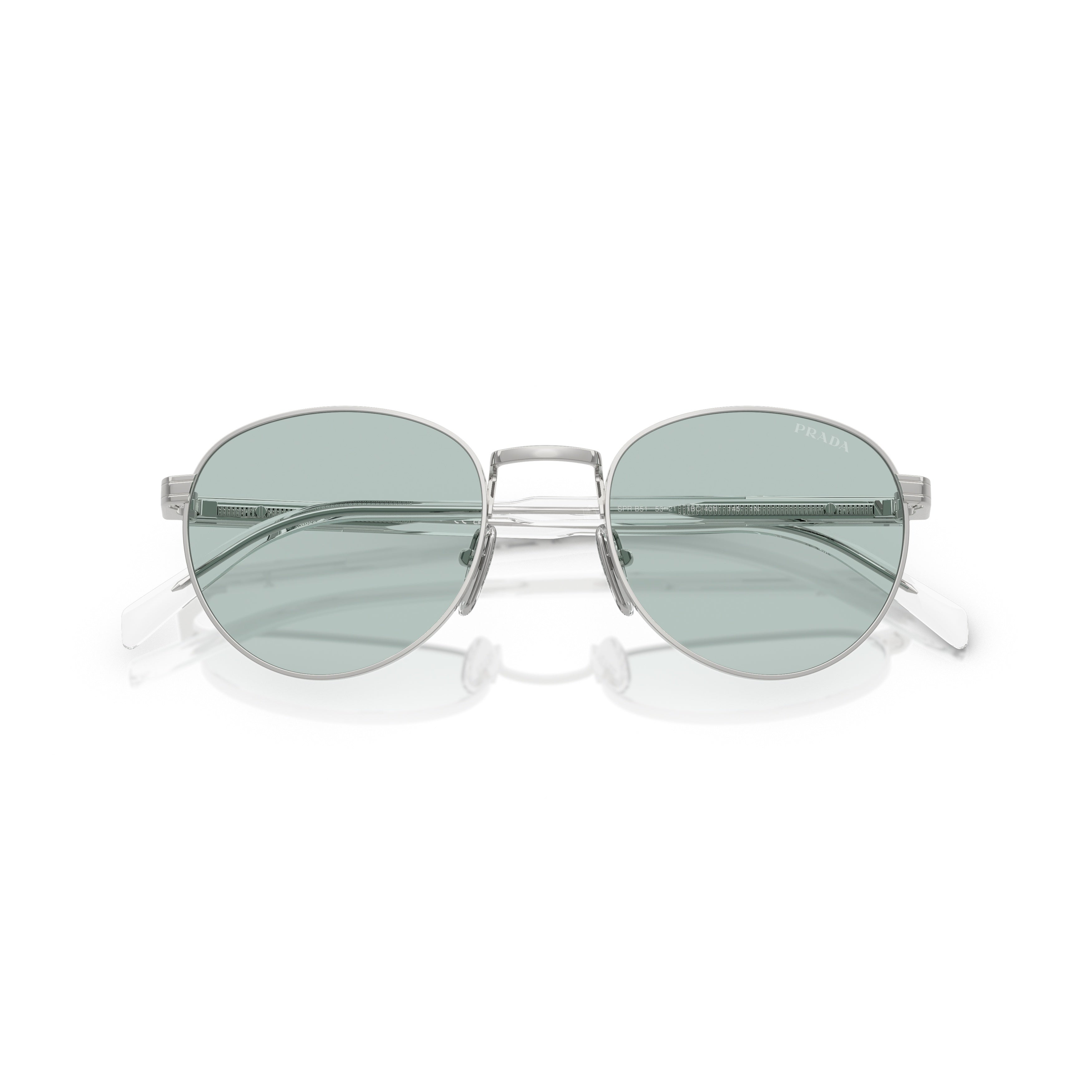 0pr B51s Polished Silver Metal Frame Sunglasses