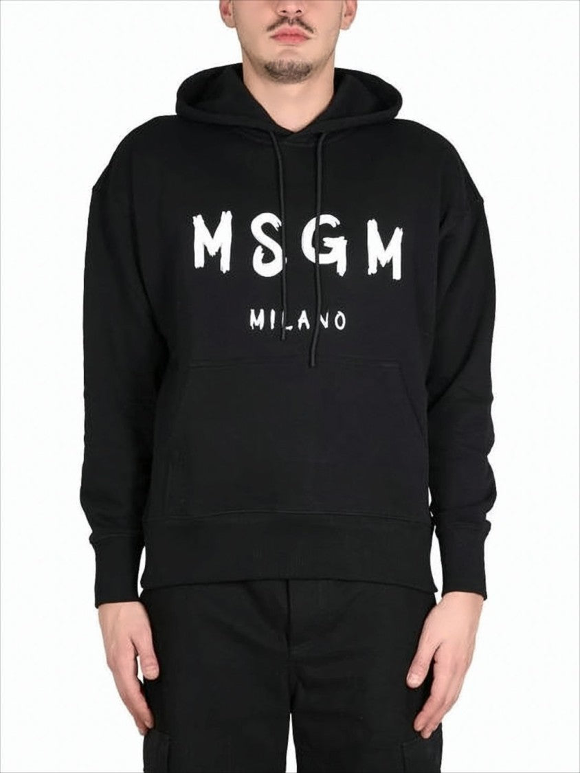Relaxed Fit Hoodie With Bold Brushstroke Lettering