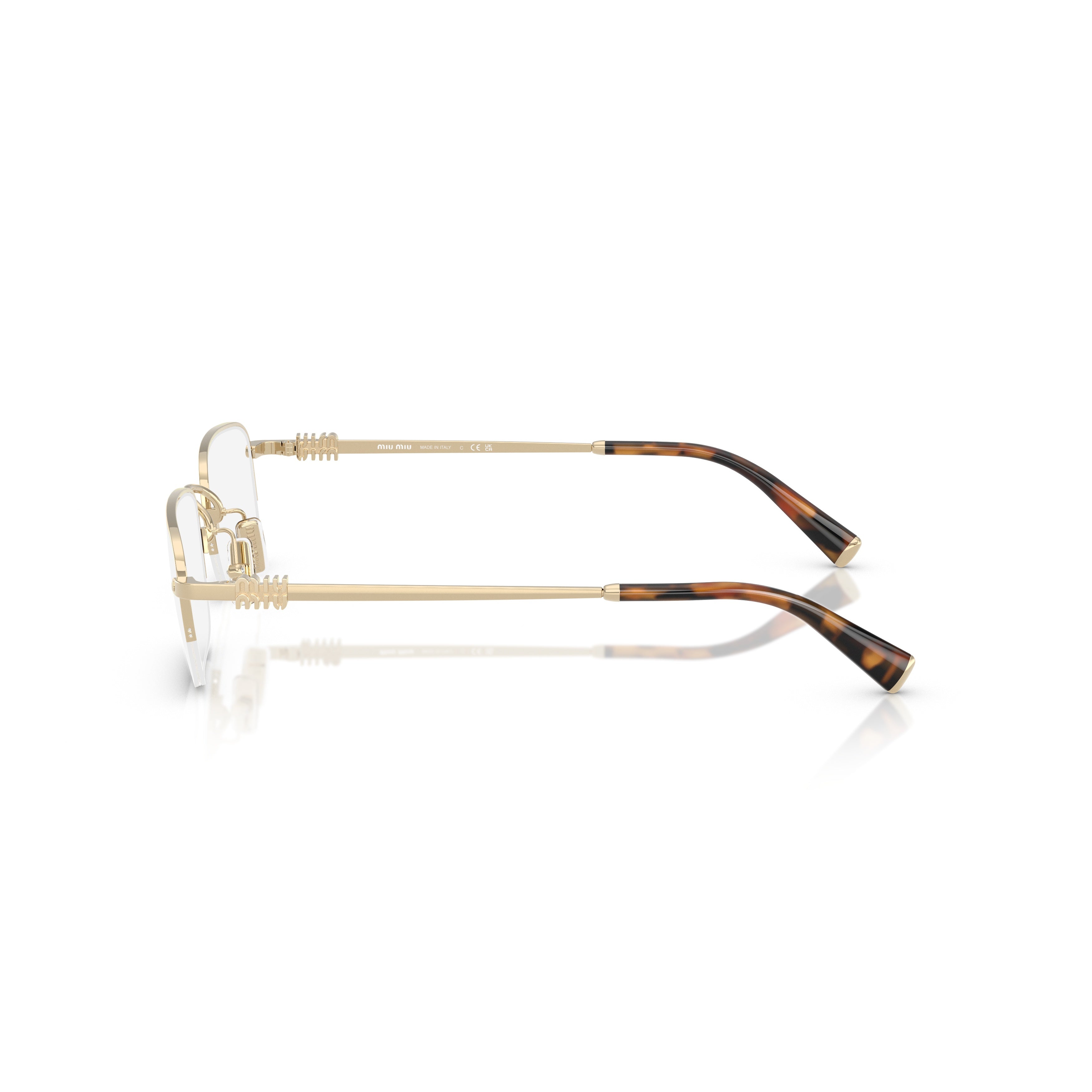 0mu 52wv Rectangular Gold Metal Eyeglasses