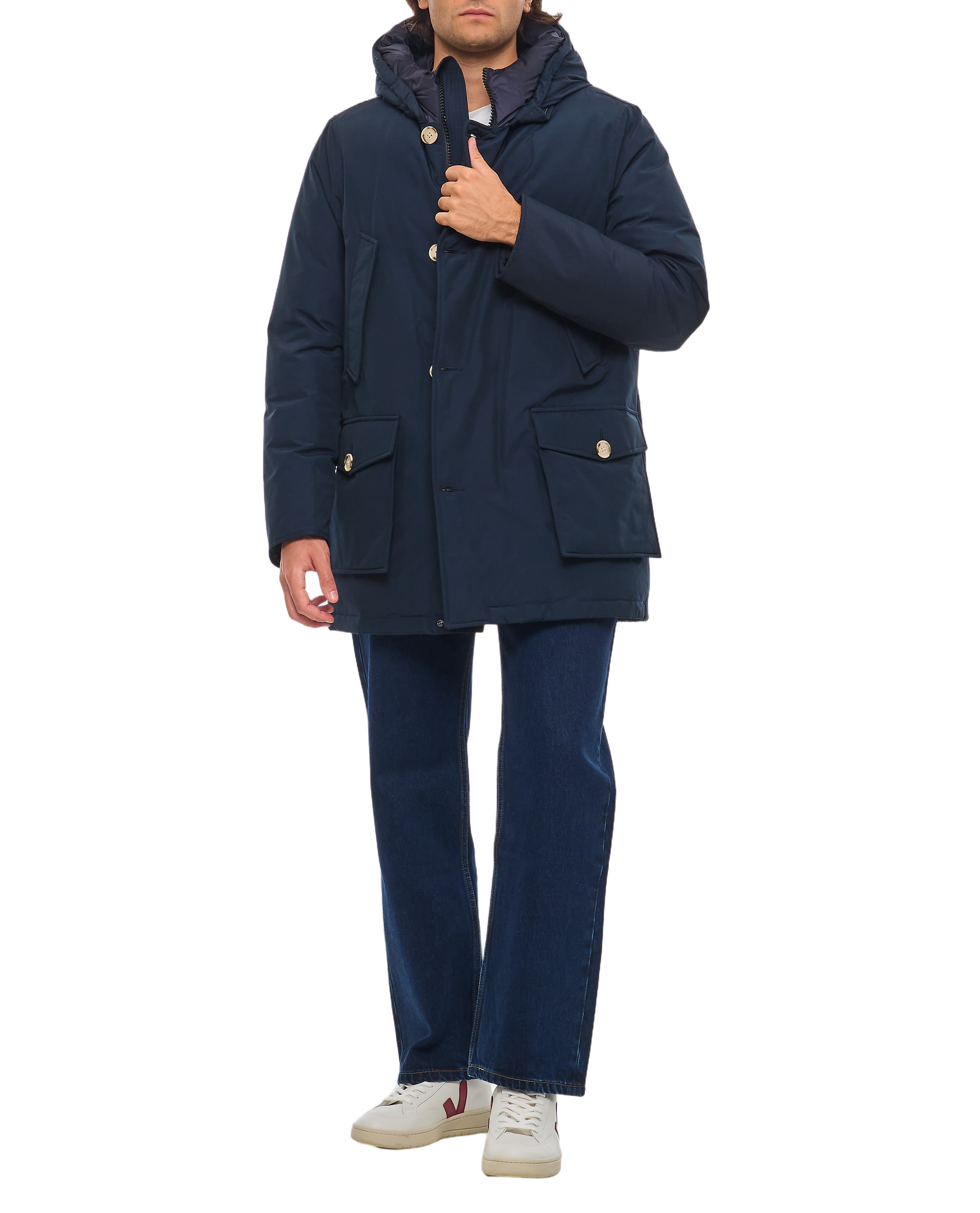Functional Dark Blue Woolrich Parka