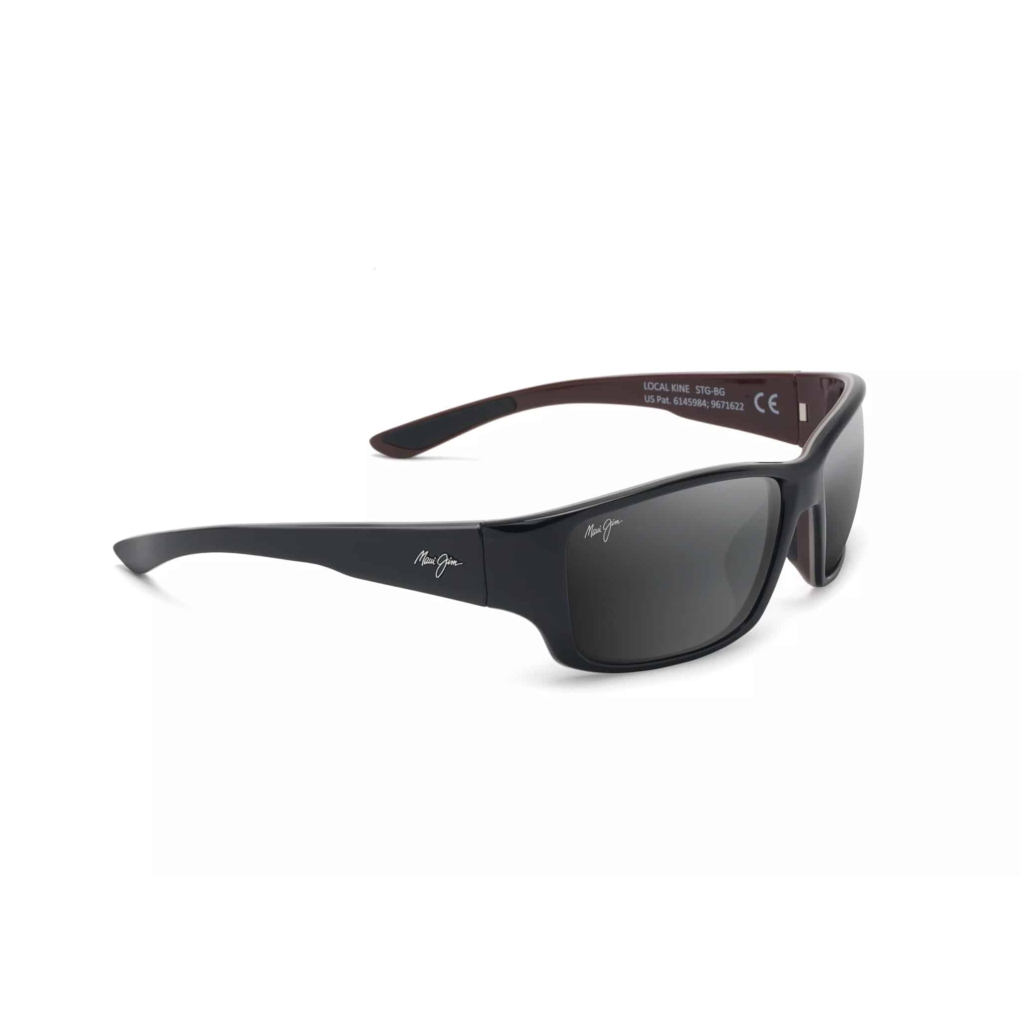 Local Kine Rectangular Black Sunglasses with Matte Finish