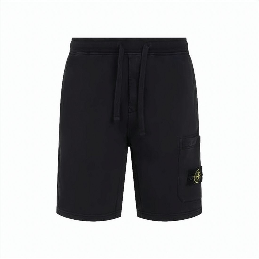 Black Cotton Shorts with Drawstrings