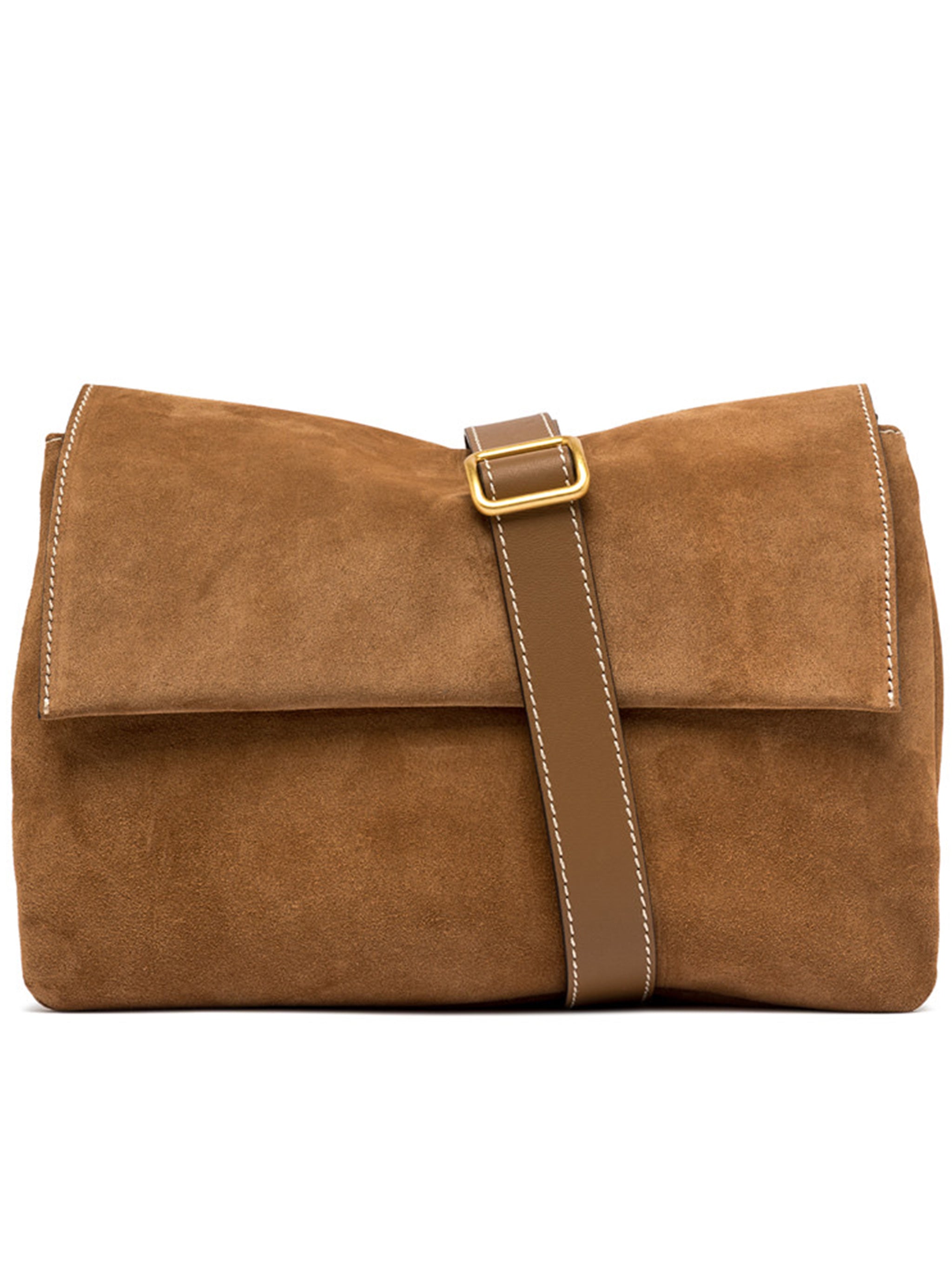 Three Rich Brown Suede Clutch Bag