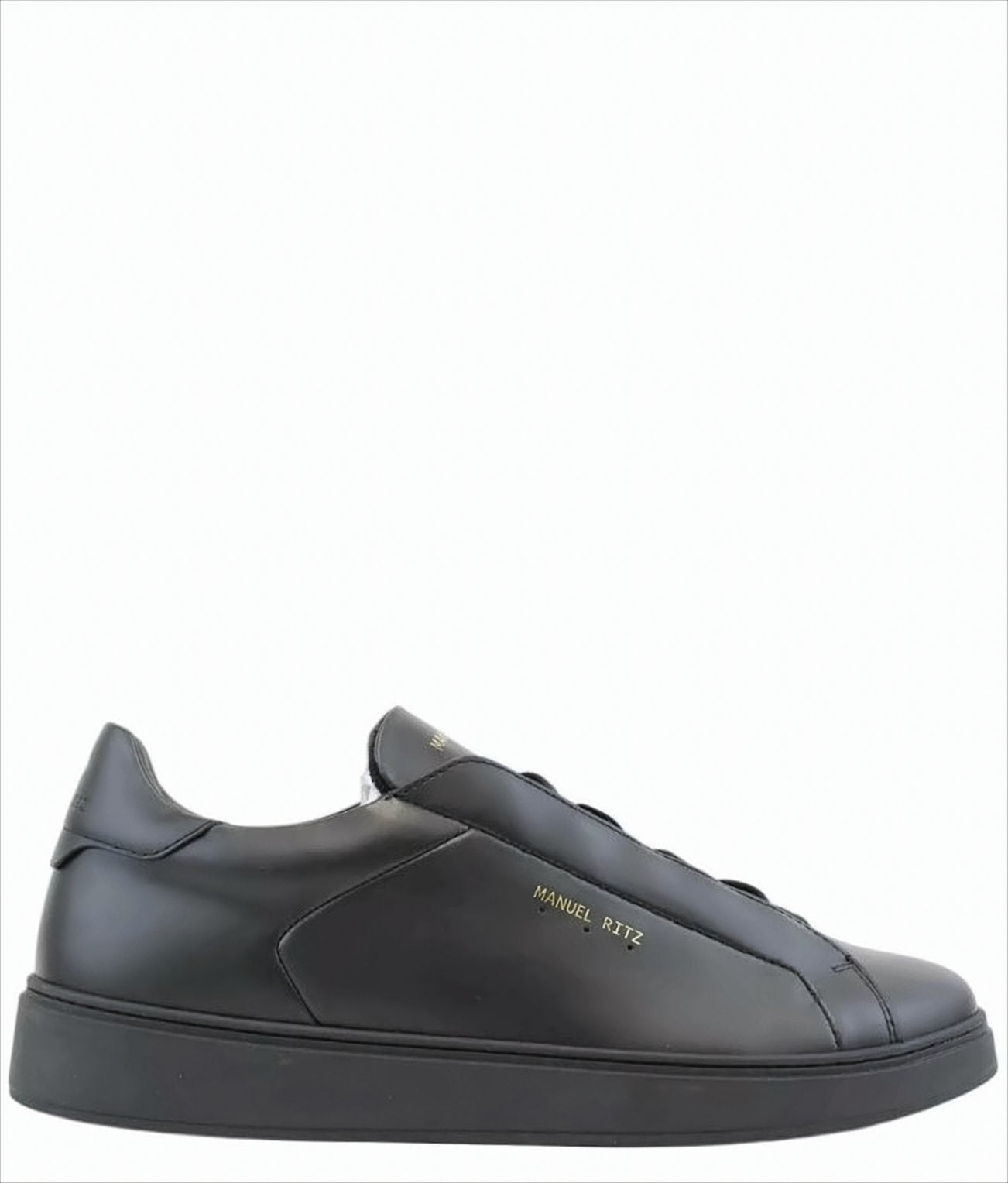 Black Sneakers With Gold Accents