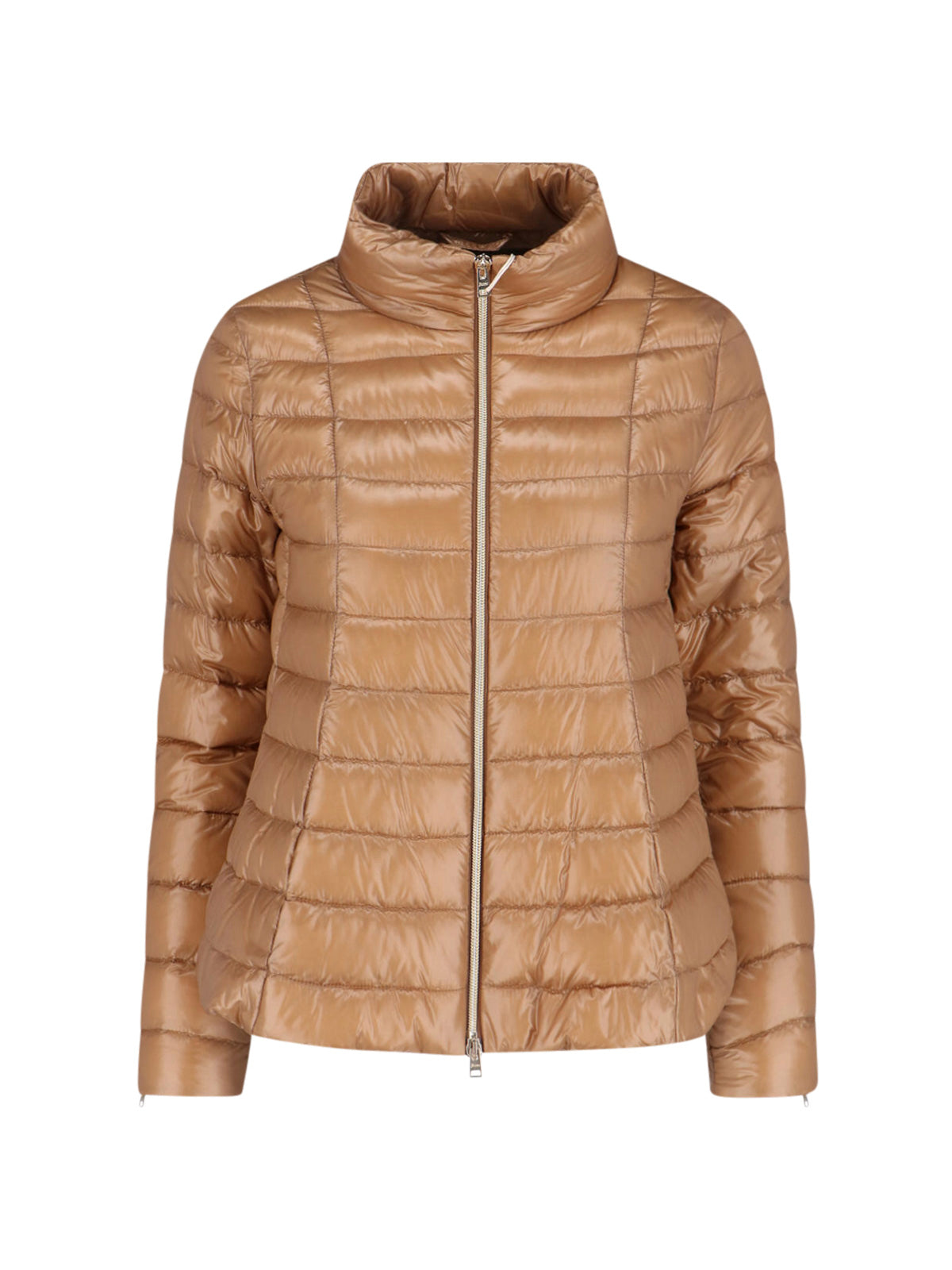 Classic Tailored Jacket With Structured Collar And Glossy Finish