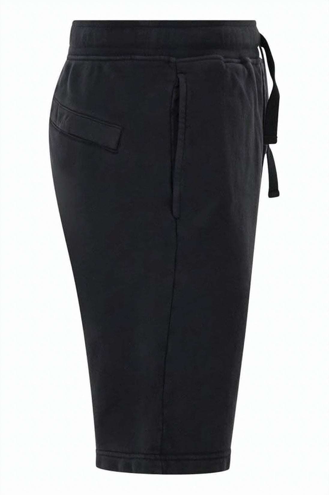 Black Cotton Shorts with Adjustable Drawstring