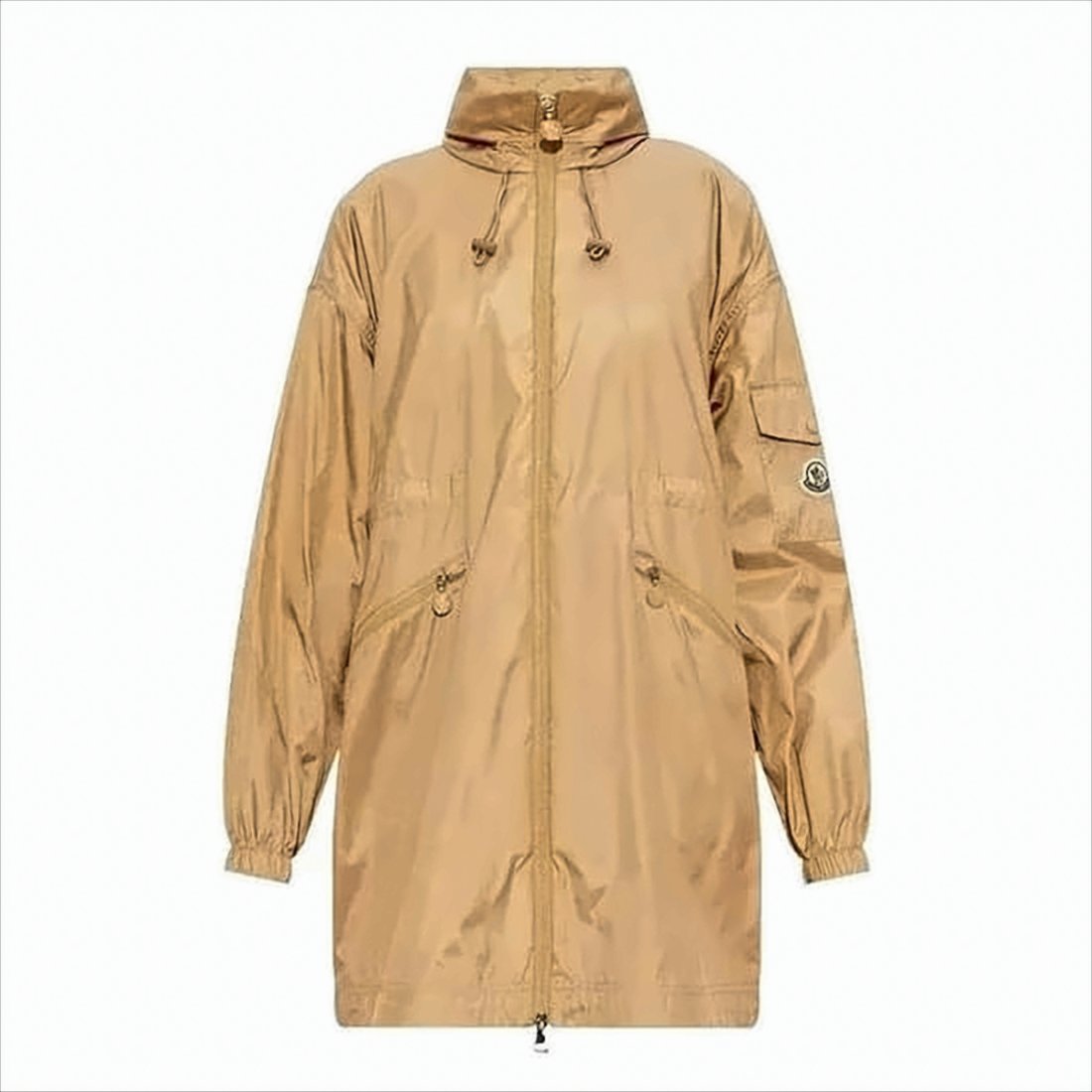 Lightweight Brown Long Jacket with High Collar