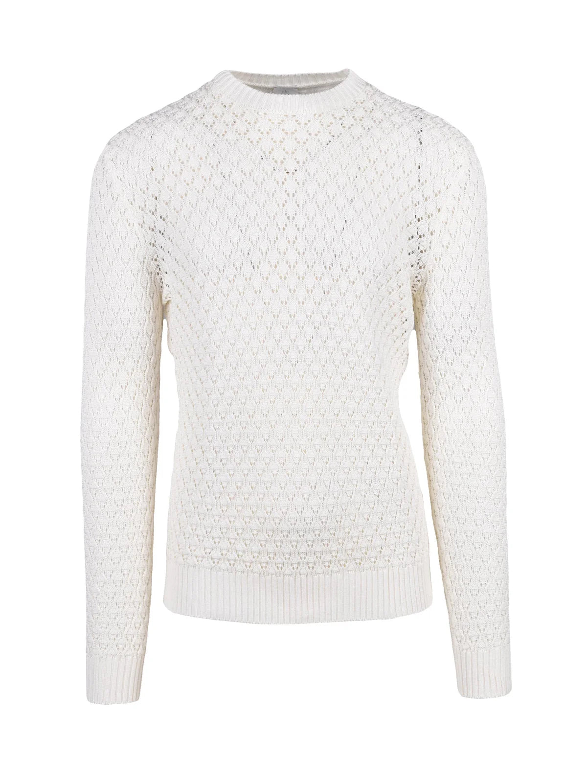White Cotton Tricot Sweater