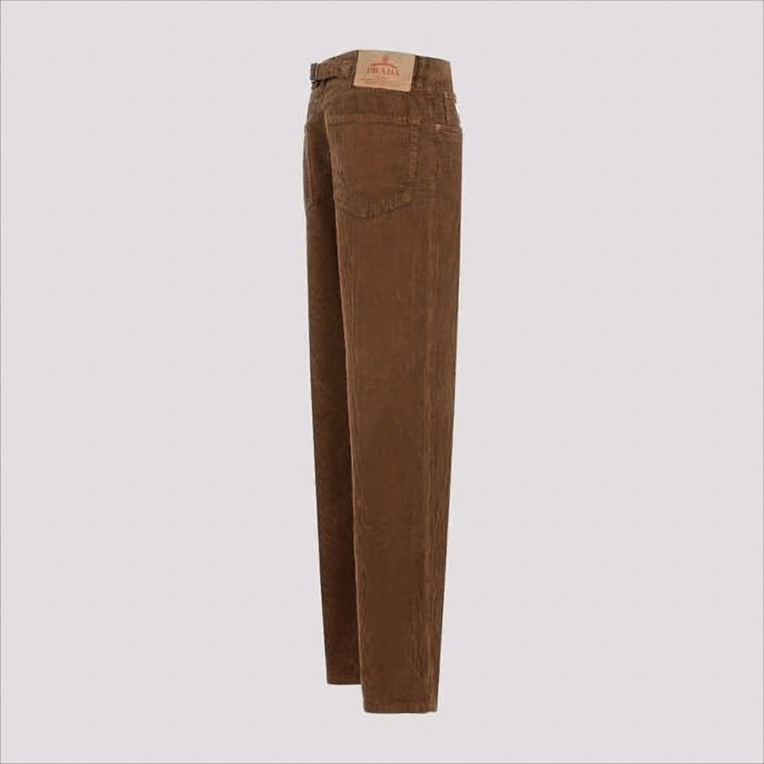 Brown High-Waisted Straight Pants