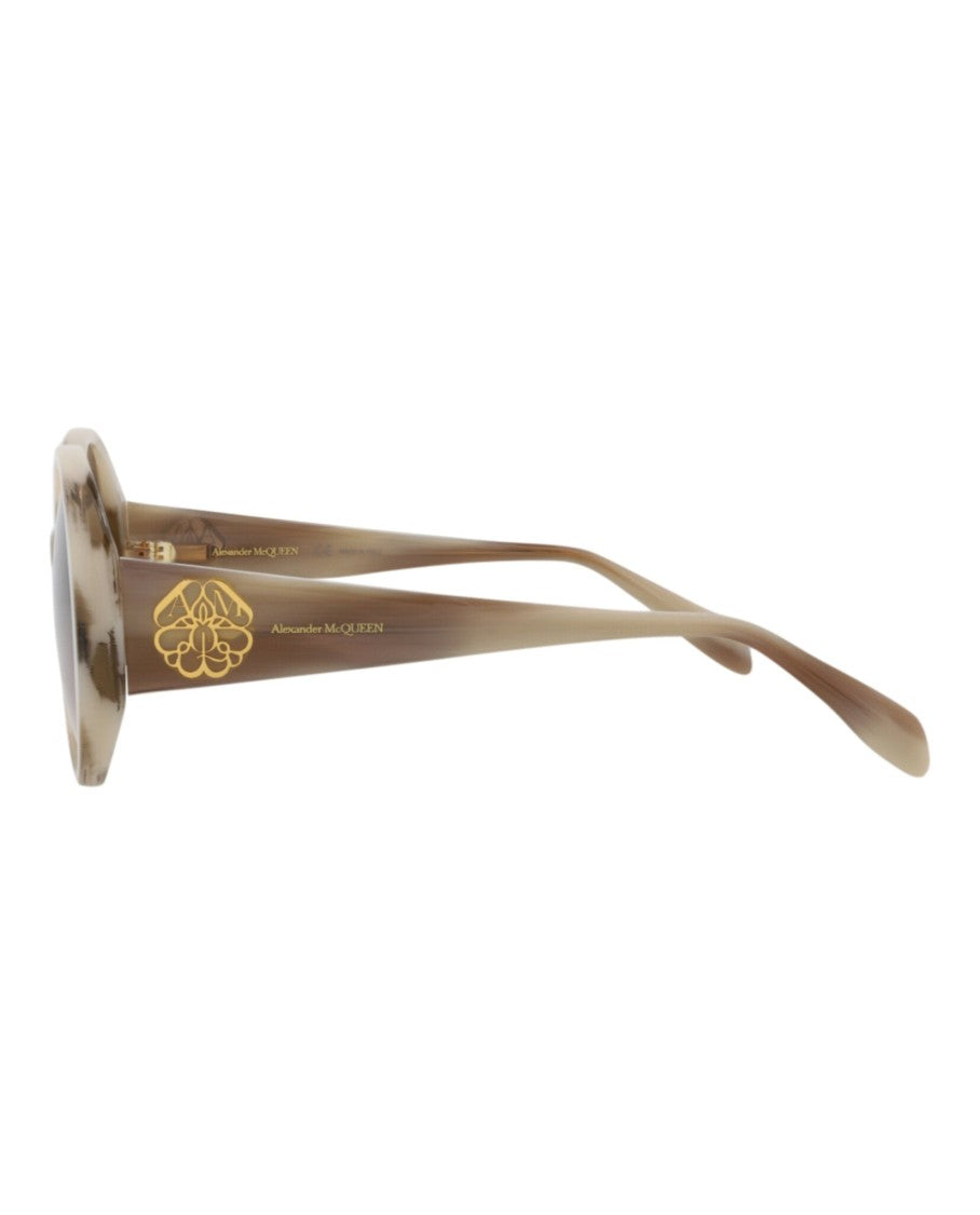 Round-Frame Acetate Sunglasses With Saddle Nose Bridge