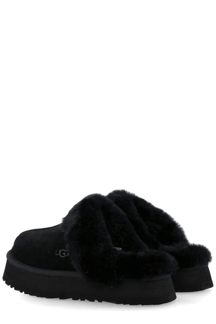 Soft Suede Slip-On Mules with Plush Fur Lining
