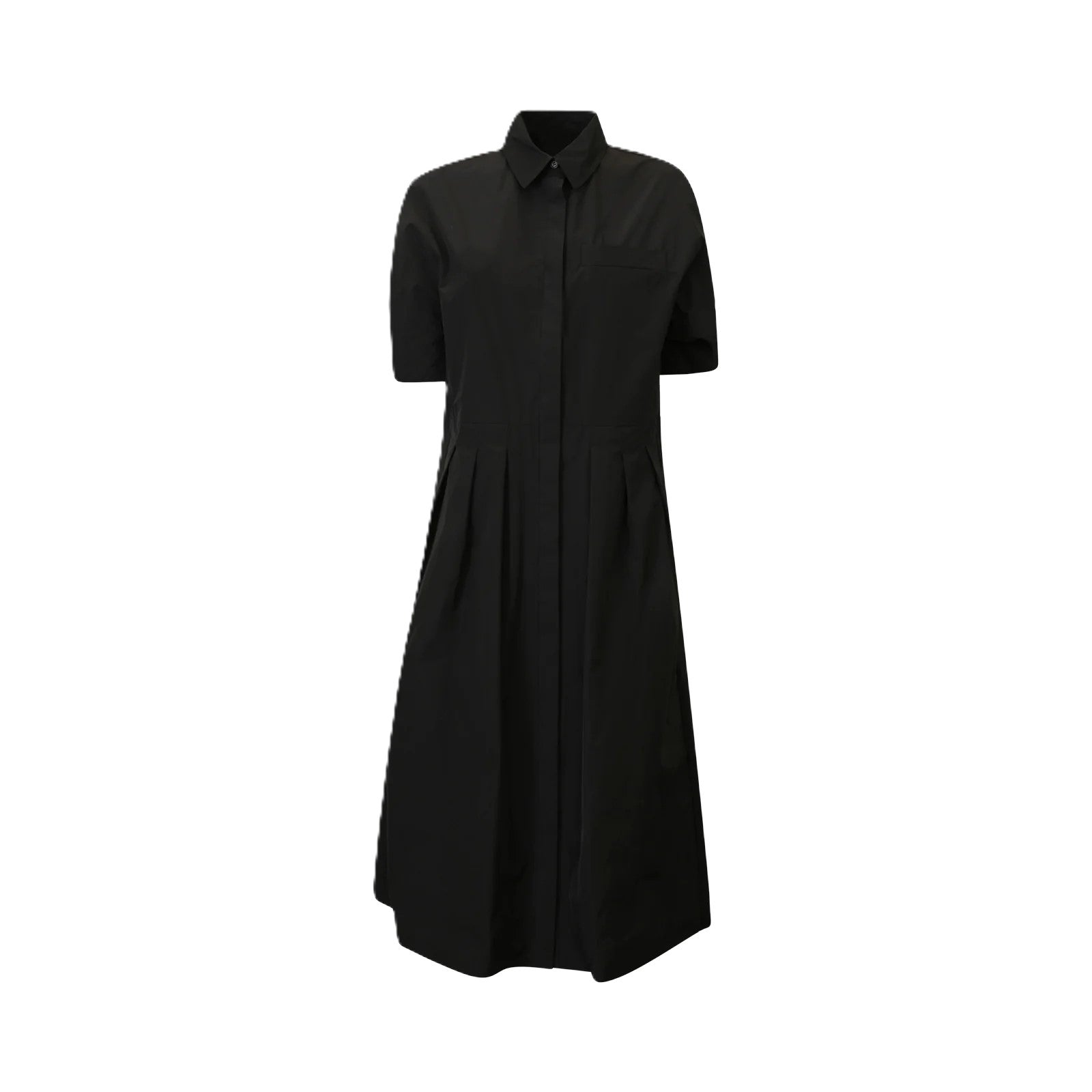 Cadmio Black Midi Dress With Classic Collar