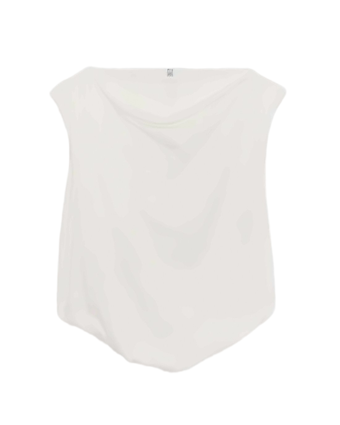 Draped Neckline Sleeveless Top in Organic Cotton