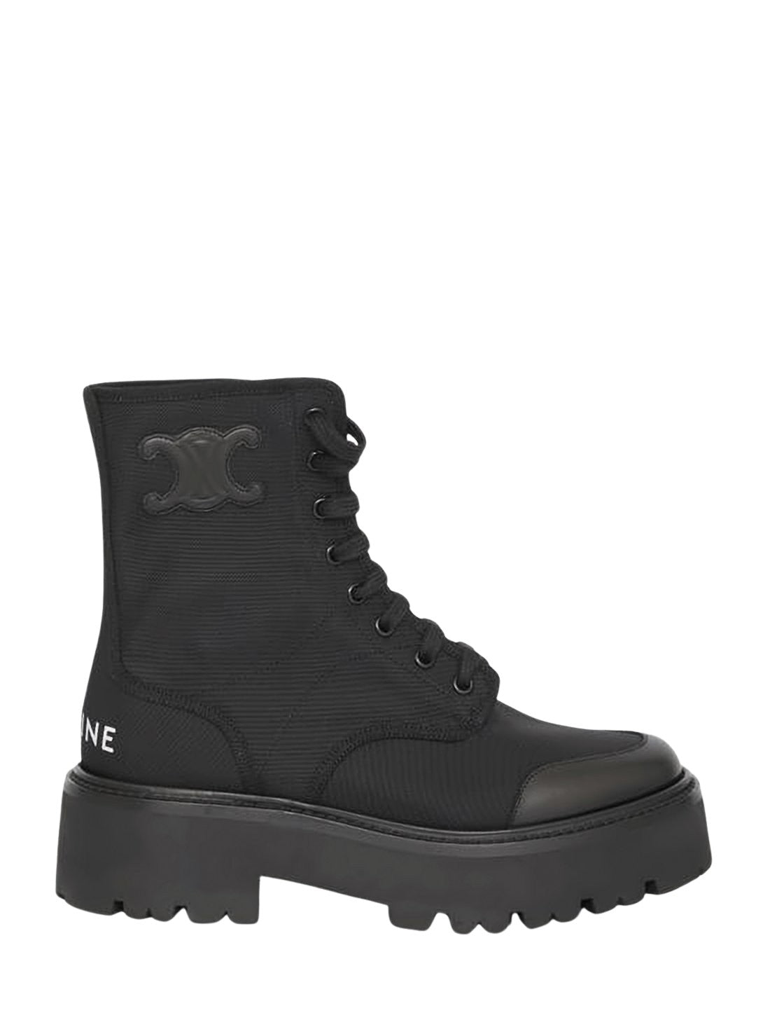 High-Top Lace-Up Boots with Chunky Rubber Sole
