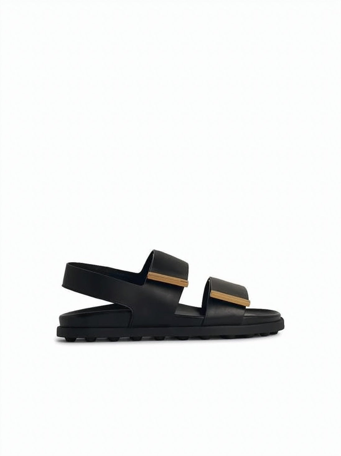 Sleek Black Calfskin Sandals