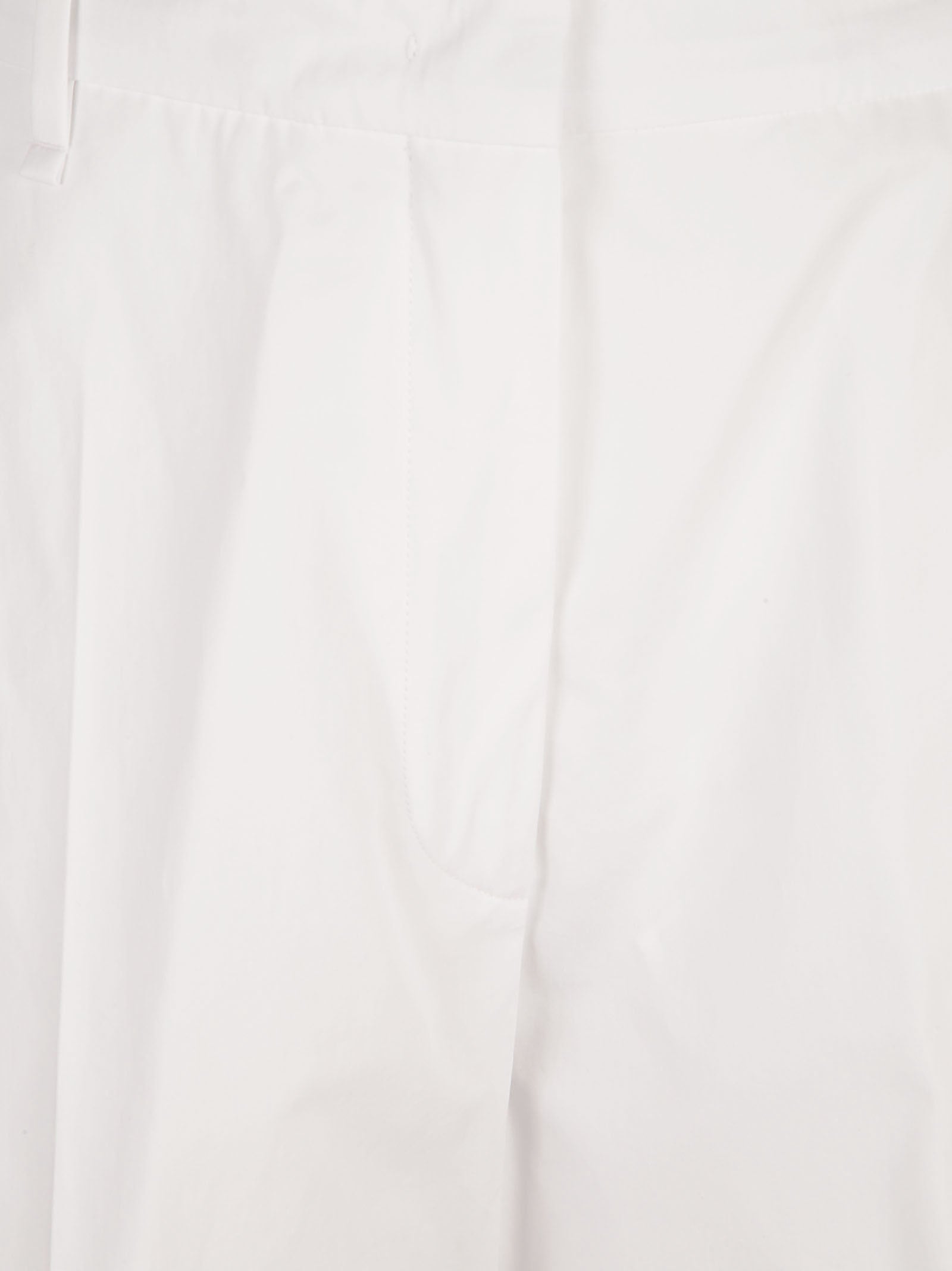Wide-Leg White Trousers with Design