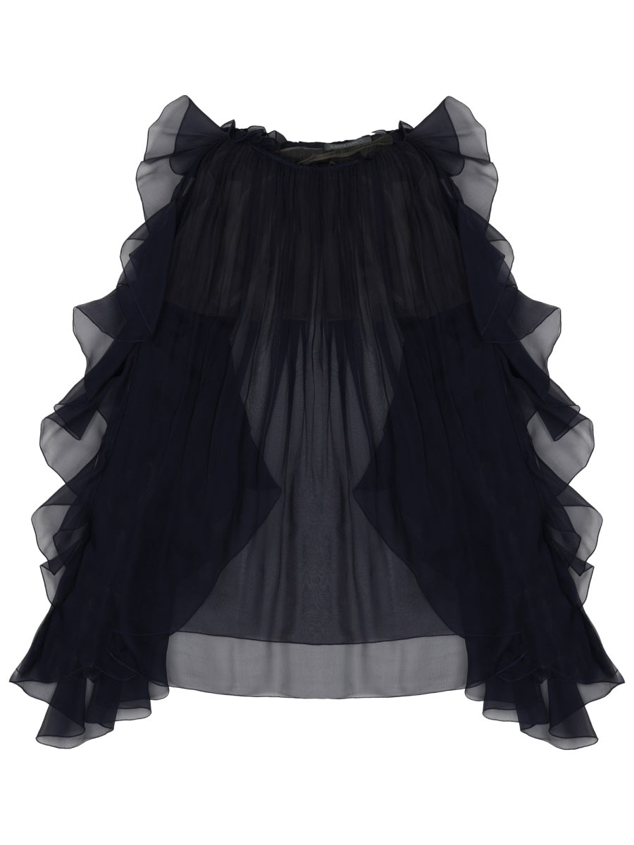 Sheer Black Silk Blouse