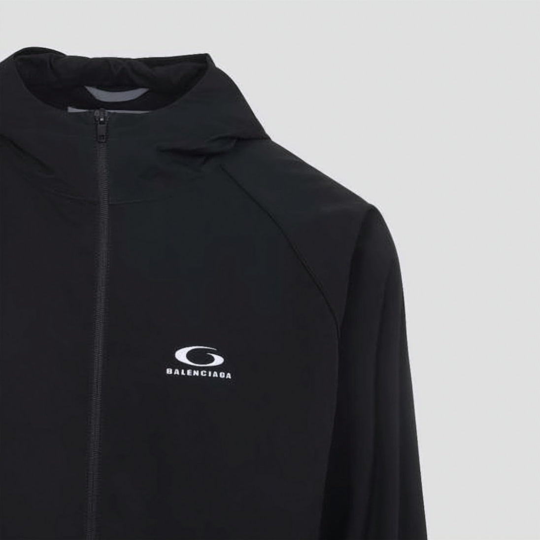 Black Jacket with Full Front Zipper and Hood