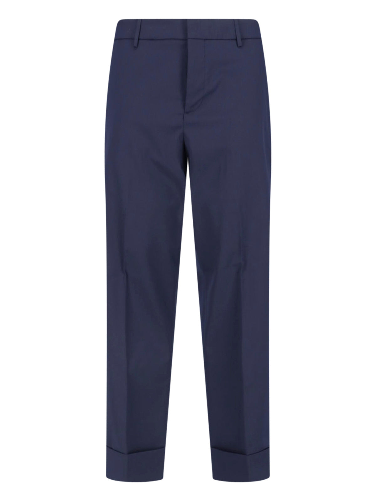 Grey Tailored Cropped Cuffed Trousers