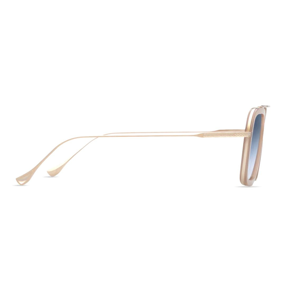 Flight.006 Geometric Black Metal Frame Sunglasses with Dark Lenses