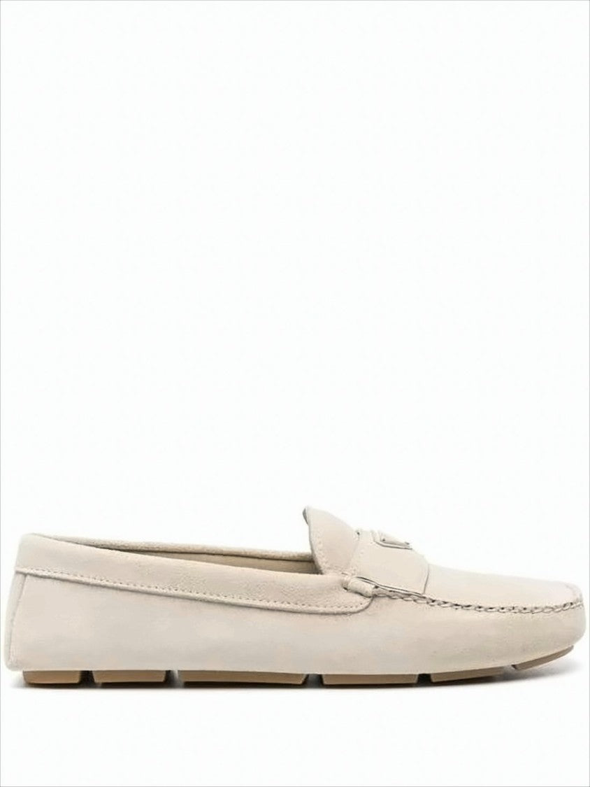 Suede Loafer with Minimalist Design and Rubber Grip Sole