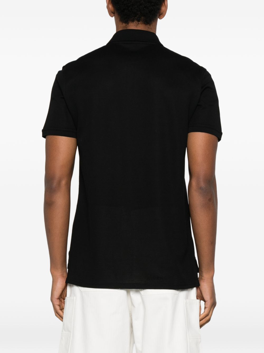 Black Silk-Nylon Polo Shirt