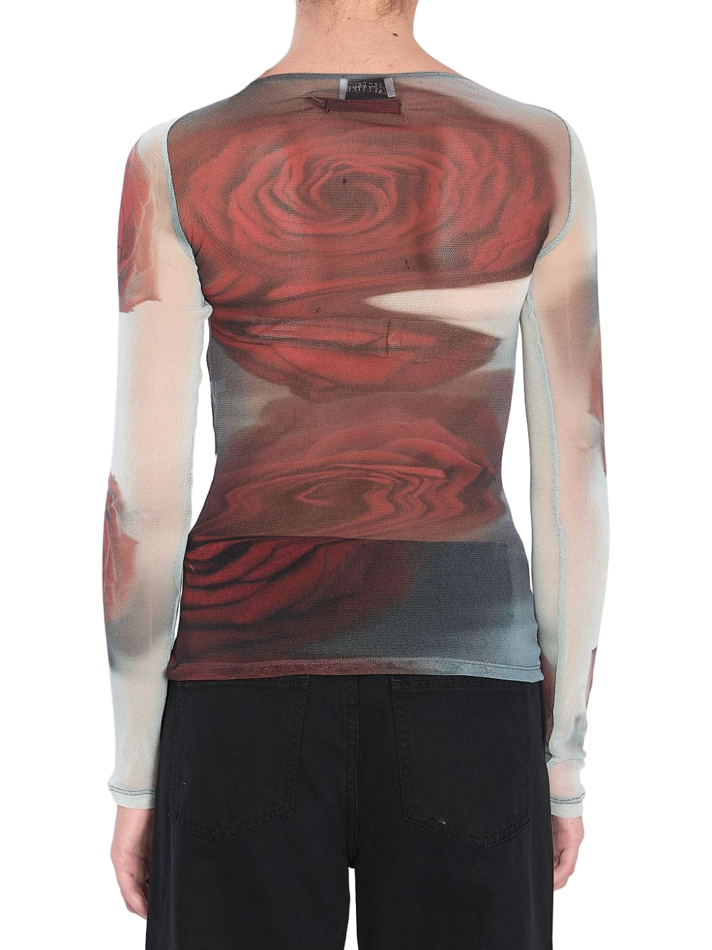 Long-Sleeve Semi-Sheer Top