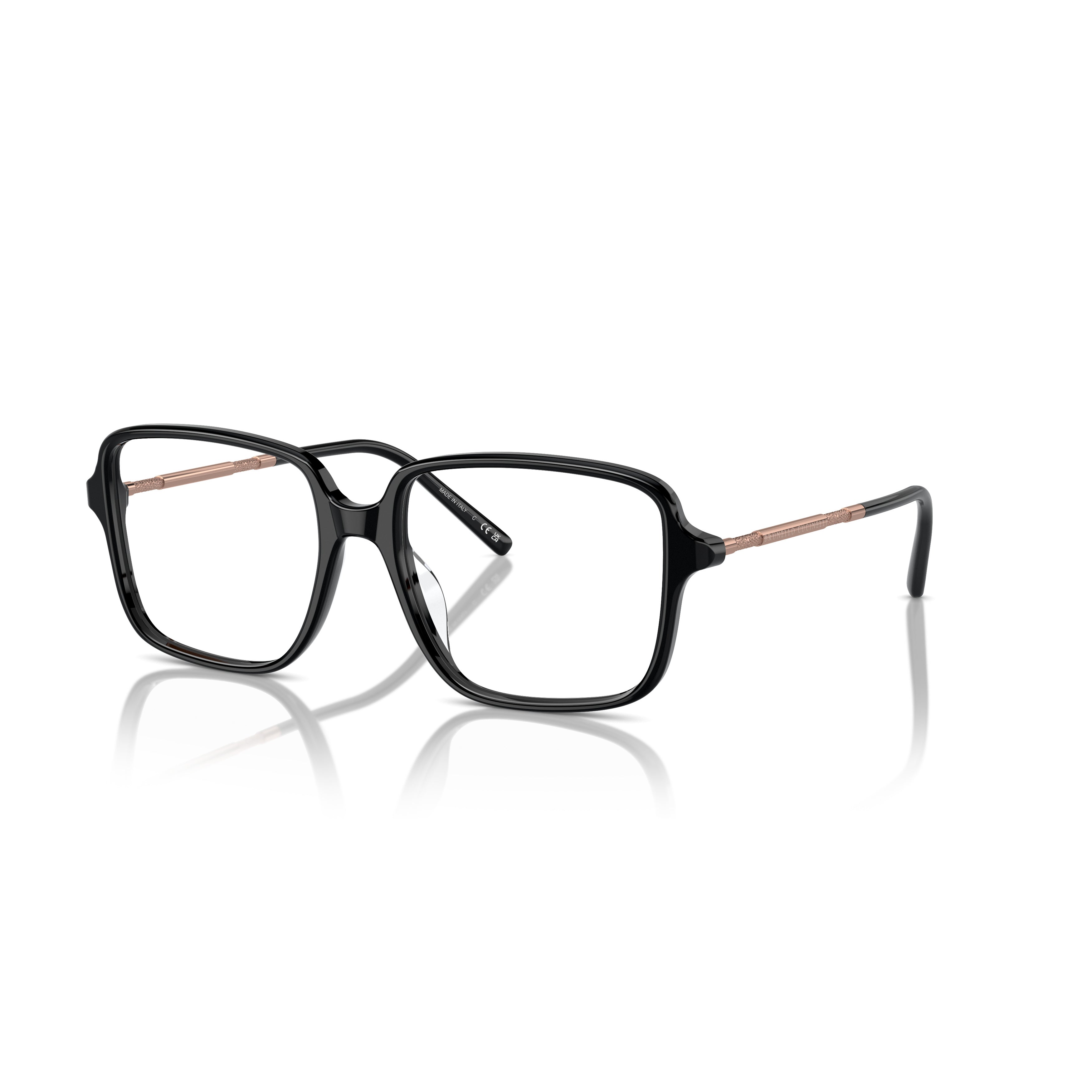 0bc3001 Square Acetate Eyeglasses with Metallic Temples