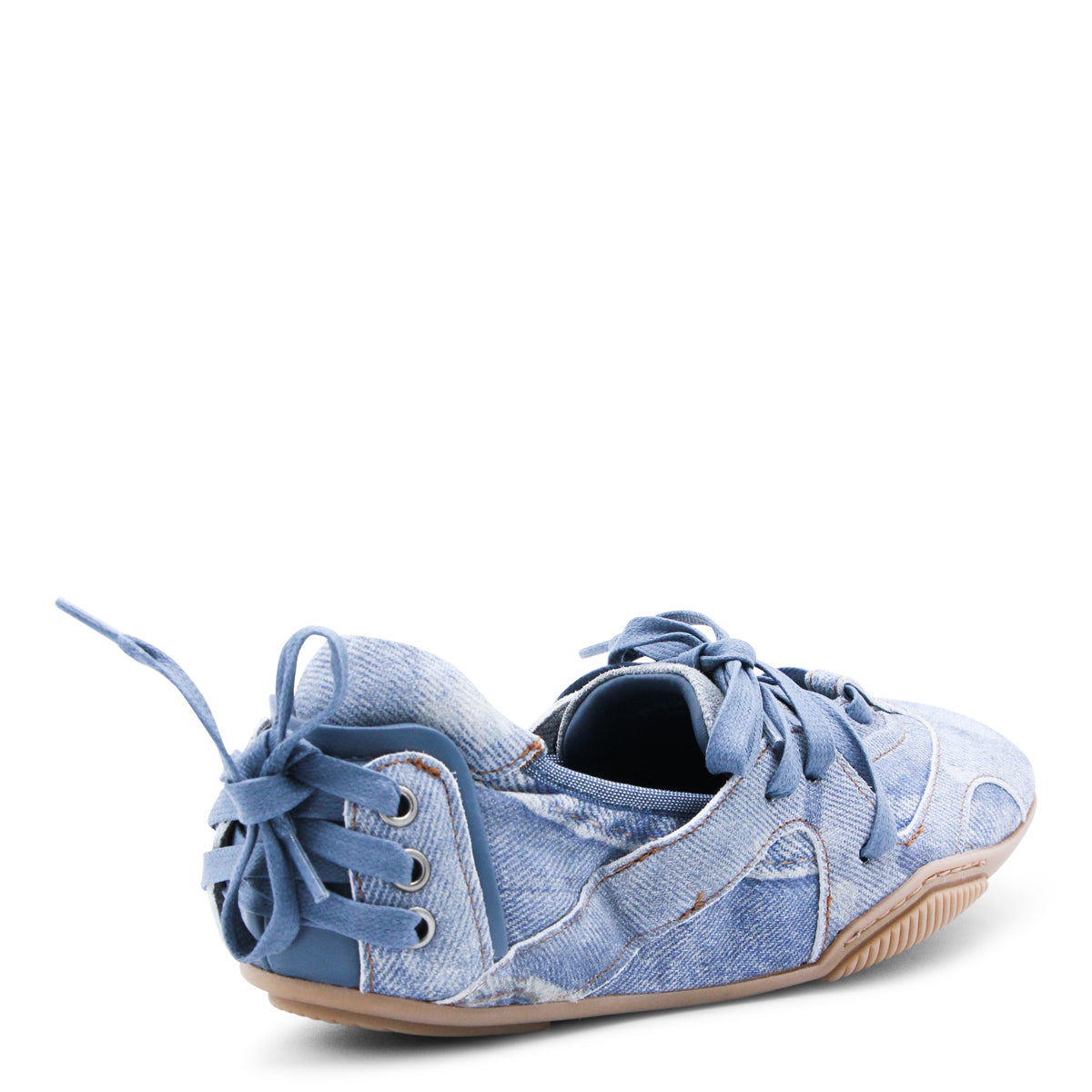 Lace-Up Denim Flats