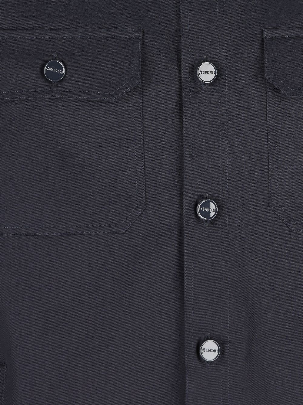 Structured Collar Button-Down Shirt With Chest Pockets