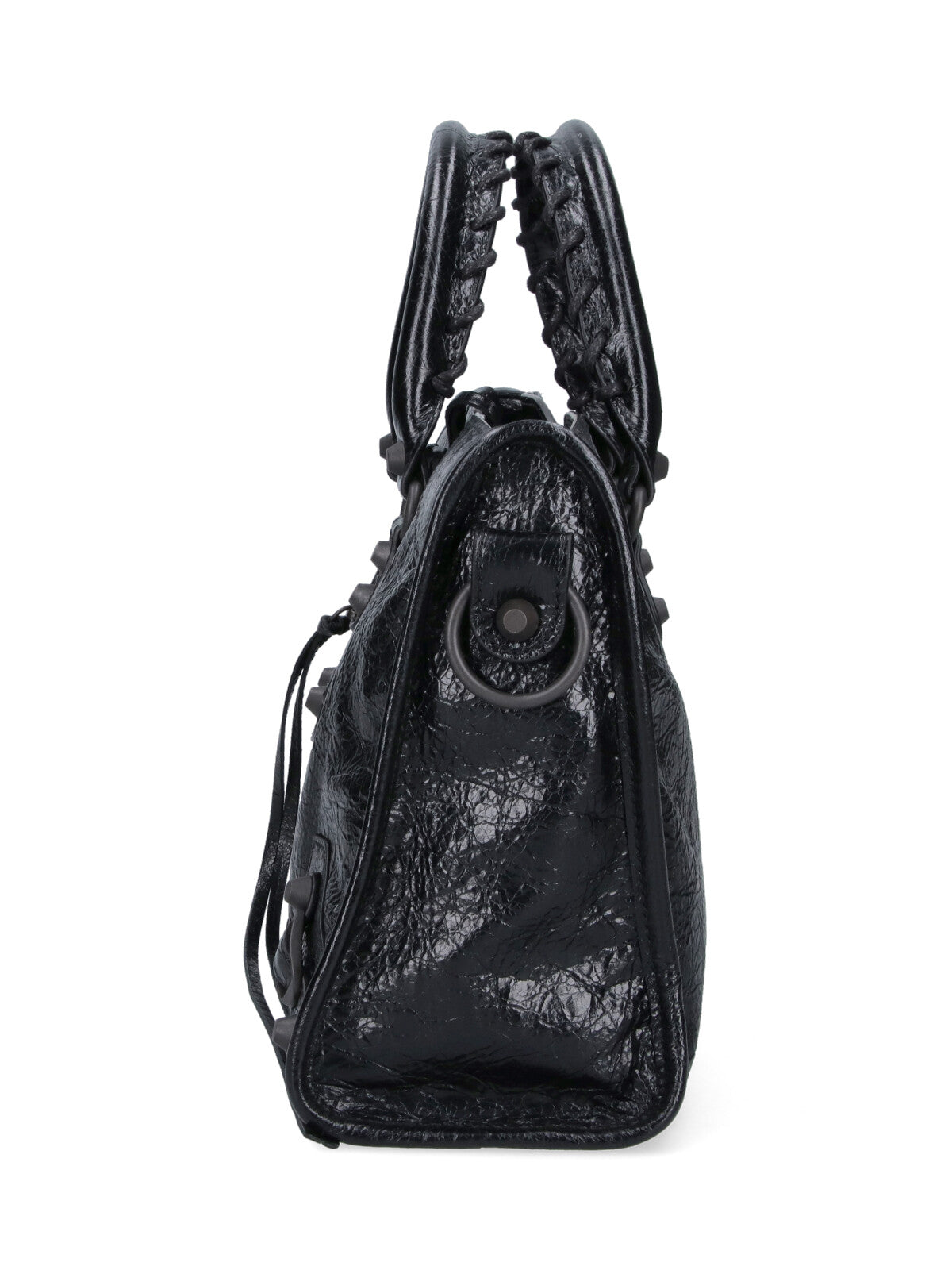 Black Textured Rectangular Braided Bag