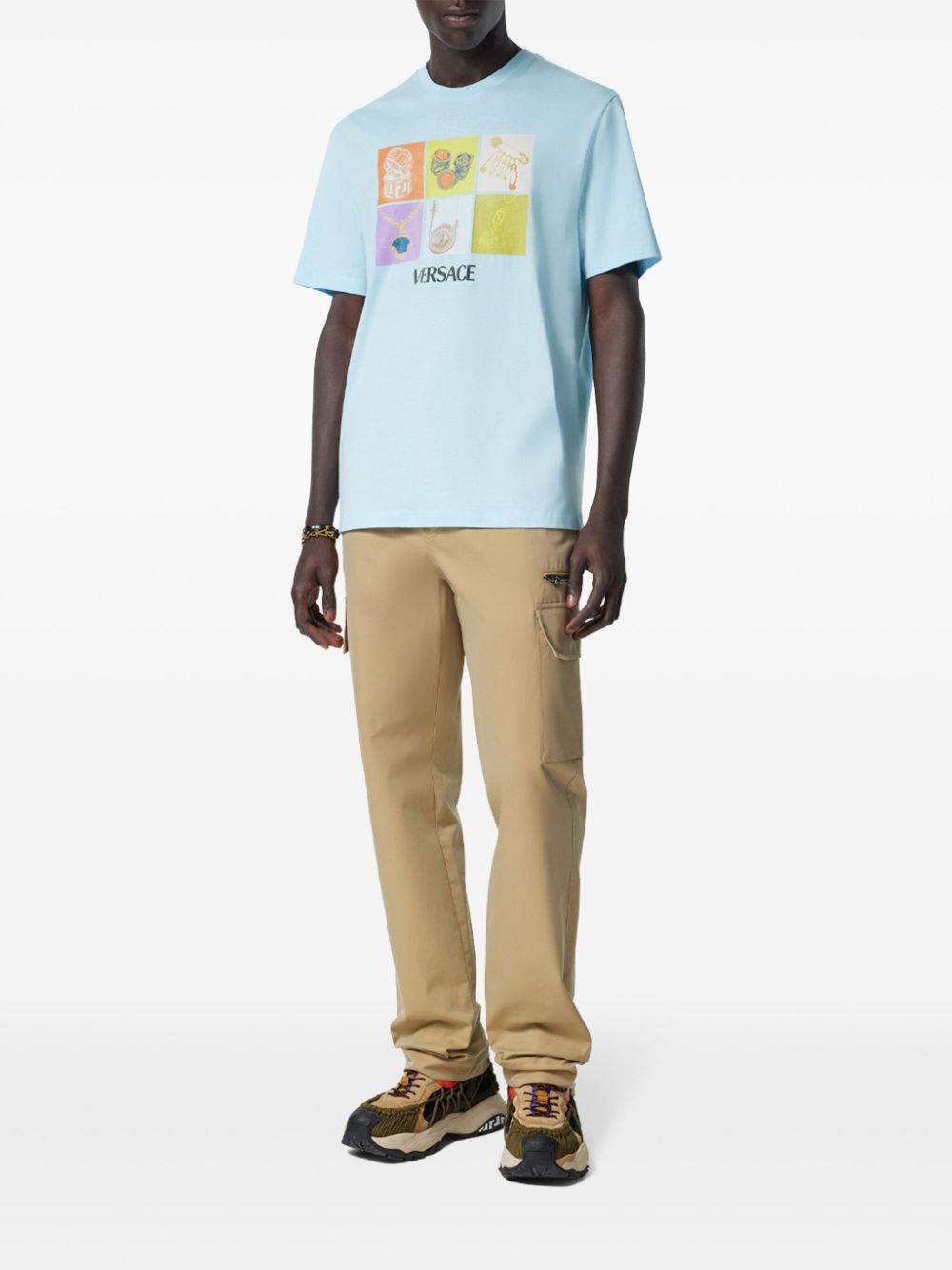 Relaxed-Fit Aqua Blue T-Shirt